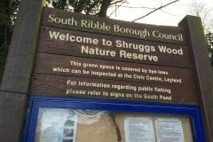 Shruggs Wood Leyland sign