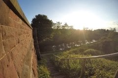 Steps down to Leeds Liverpool Canal.